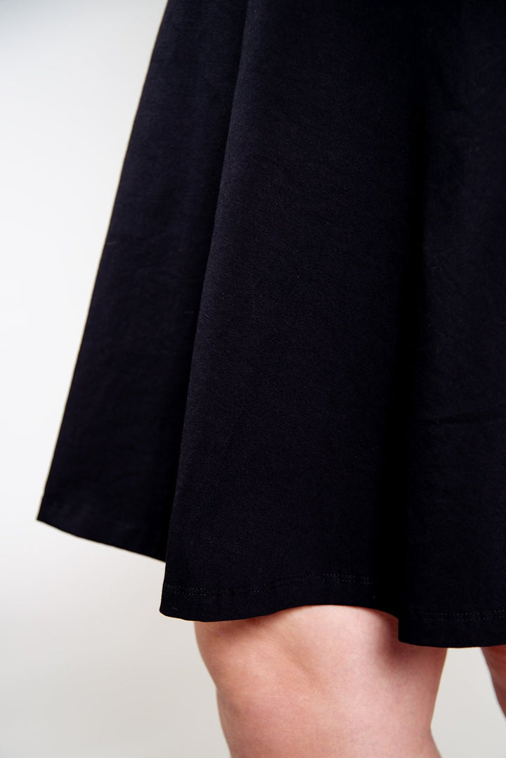 Jola Pocket Skater Mini Dress and Skirt in Black - Manners London