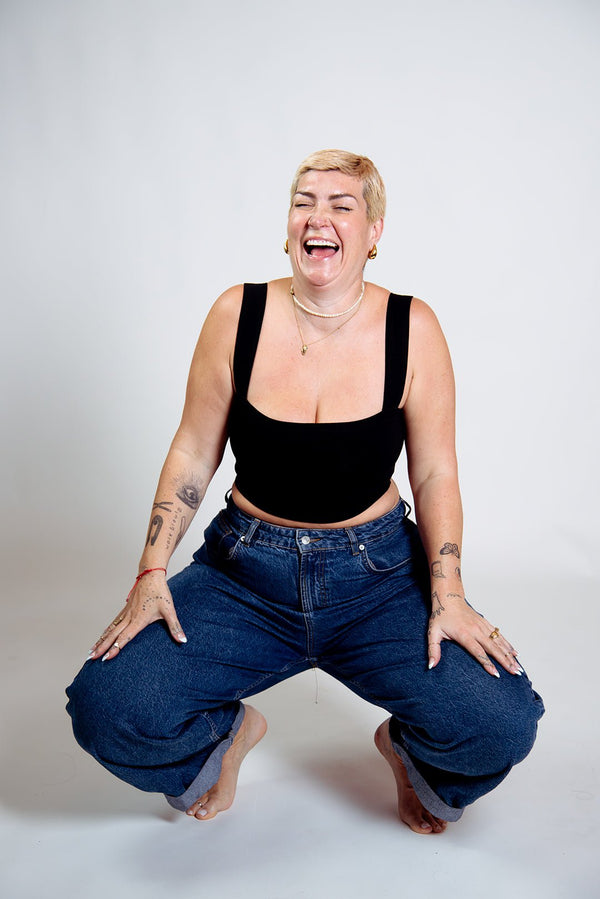 Keja Top Crop in Black - Manners London