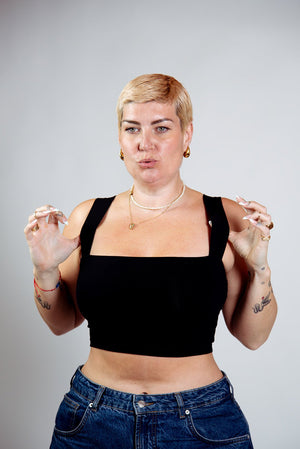 Keja Top Crop in Black - Manners London