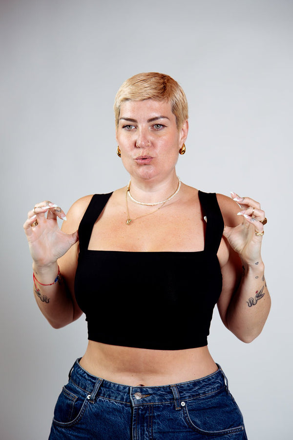 Keja Top Crop in Black - Manners London