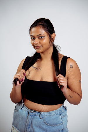 Keja Top Crop in Black - Manners London