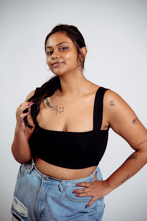 Keja Top Crop in Black - Manners London