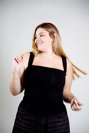 Keja Top Full Length in Black - Manners London