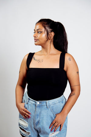 Keja Top Full Length in Black - Manners London