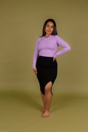 Leki Crop Top in Lilac - Manners London