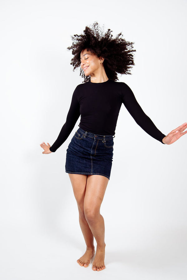 Leki Full Length Top in Black - Manners London