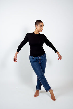 Leki Full Length Top in Black - Manners London