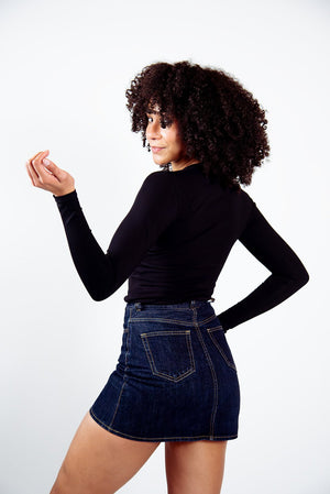 Leki Full Length Top in Black - Manners London