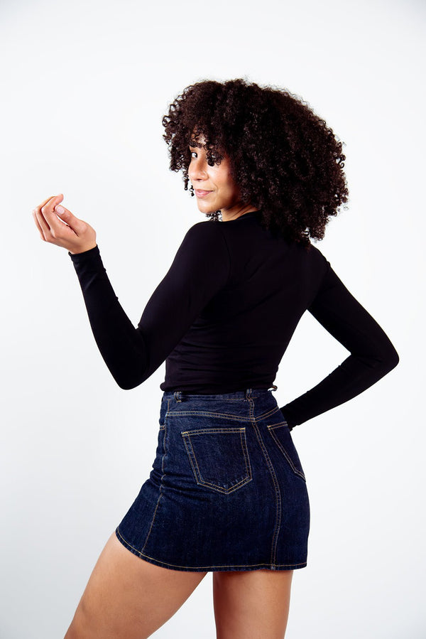 Leki Full Length Top in Black - Manners London