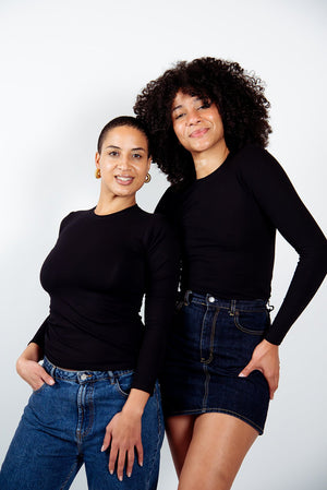 Leki Full Length Top in Black - Manners London