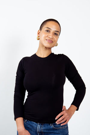 Leki Full Length Top in Black - Manners London