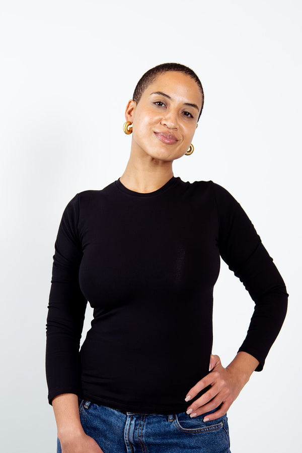 Leki Full Length Top in Black - Manners London