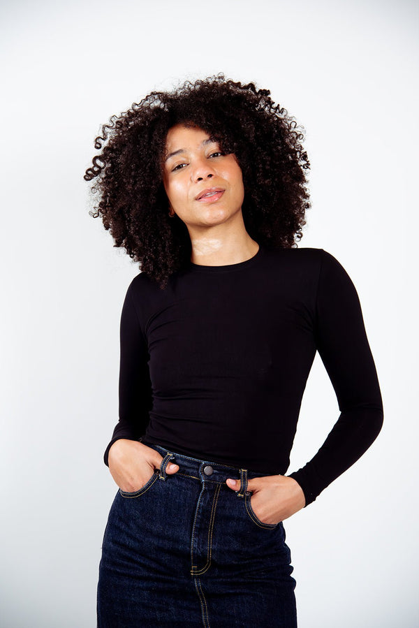 Leki Full Length Top in Black - Manners London