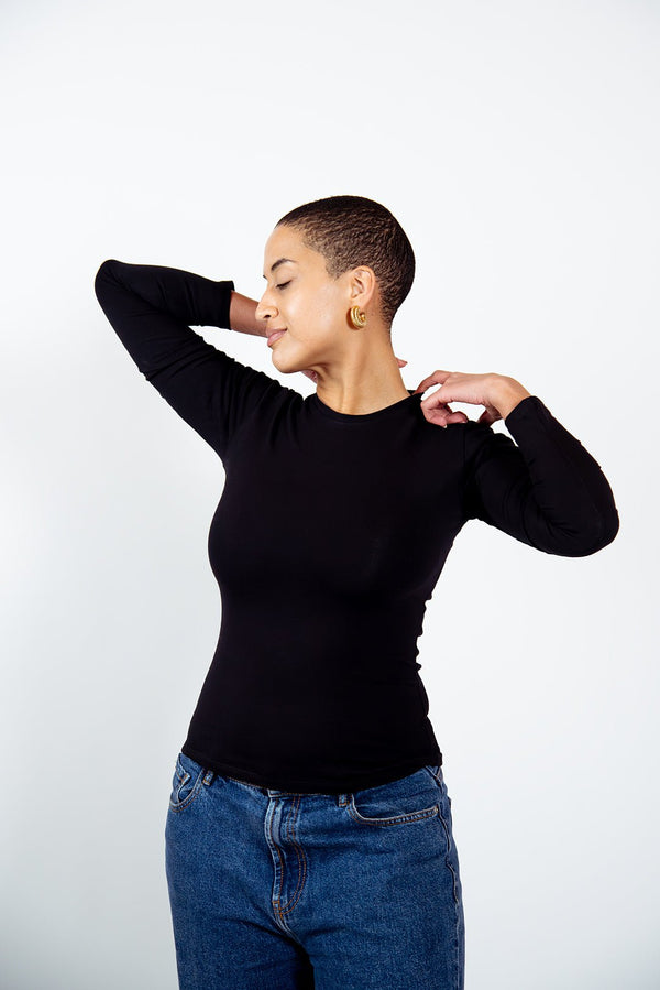 Leki Full Length Top in Black - Manners London