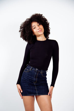 Leki Full Length Top in Black - Manners London