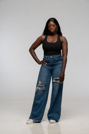 Mesh Back Shinni Crop Top in Black - Manners London