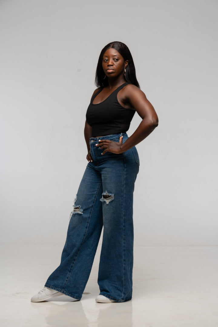 Mesh Back Shinni Crop Top in Black - Manners London