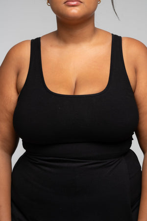 Mesh Back Shinni Full Length Top in Black - Manners London