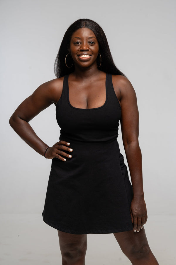 Mesh Back Shinni Full Length Top in Black - Manners London