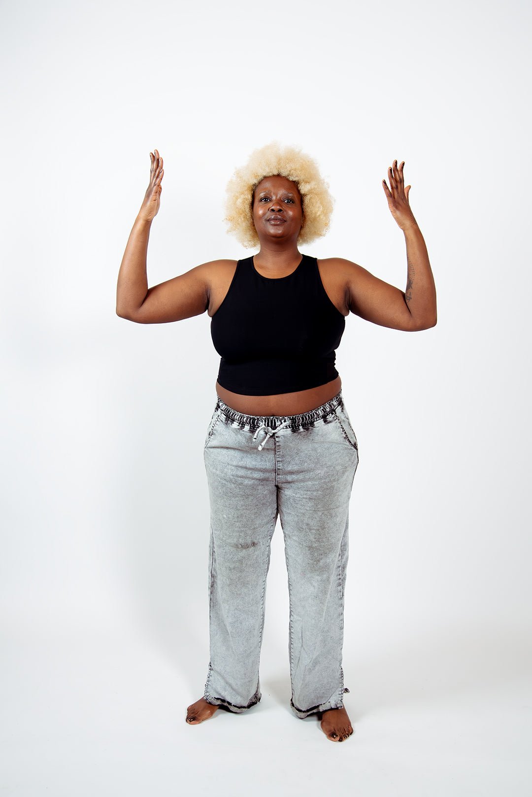Mesh Iza Crop Top in Black - Manners London