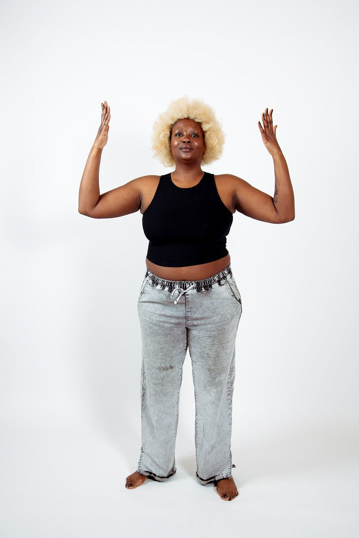 Mesh Iza Crop Top in Black - Manners London