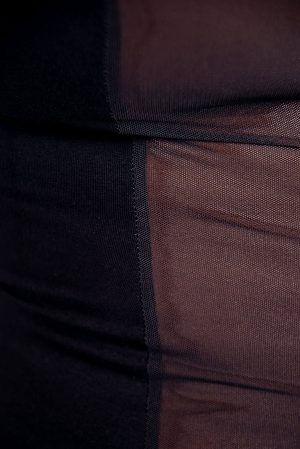 Mesh Midi Dress in Black - Manners London