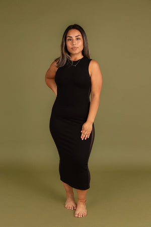 Mesh Midi Dress Petite in Black - Manners London