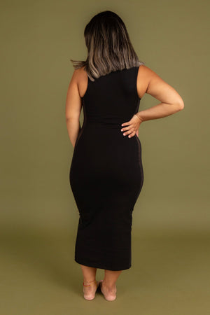 Mesh Midi Dress Petite in Black - Manners London