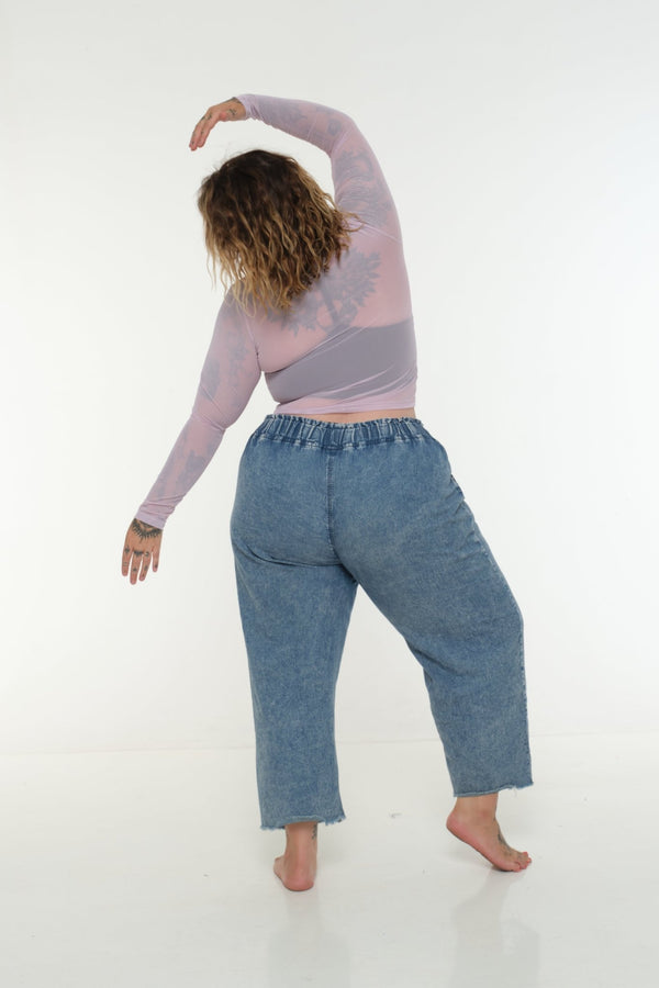 Mesh Top long sleeve in Lavender - Manners London