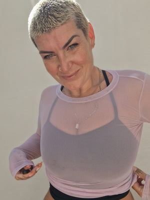 Mesh Top long sleeve in Lavender - Manners London