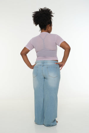 Mesh Top short sleeve in Lavender - Manners London