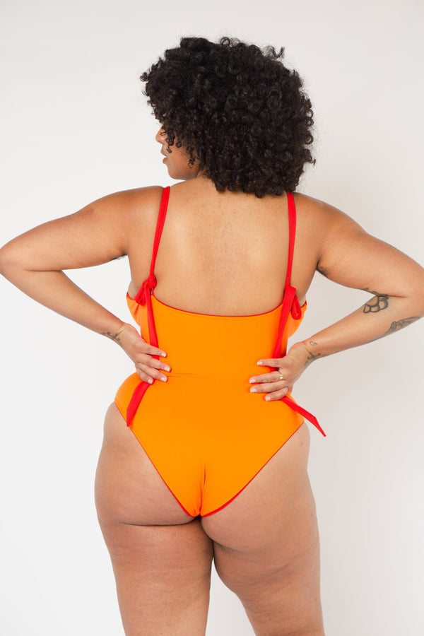 Multi Tie Reversible One Piece In All The Fire - Manners London