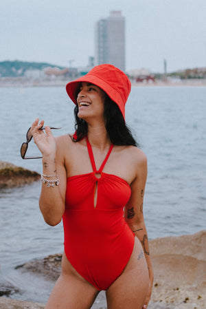 Multi Tie Reversible One Piece In All The Fire - Manners London