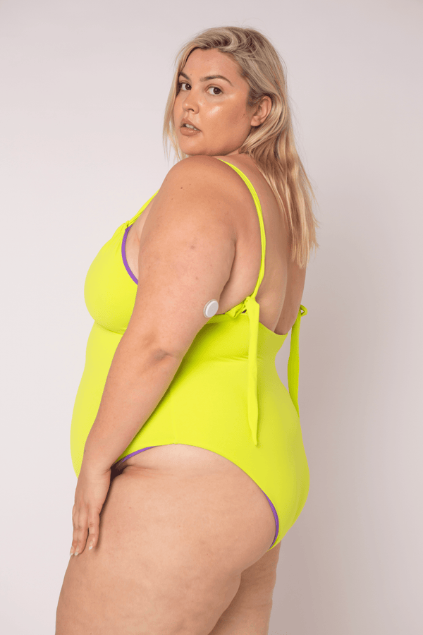 Multi Tie Reversible One Piece In Grape And Apple Sours - Manners London