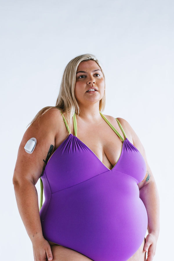 Multi Tie Reversible One Piece In Grape And Apple Sours - Manners London