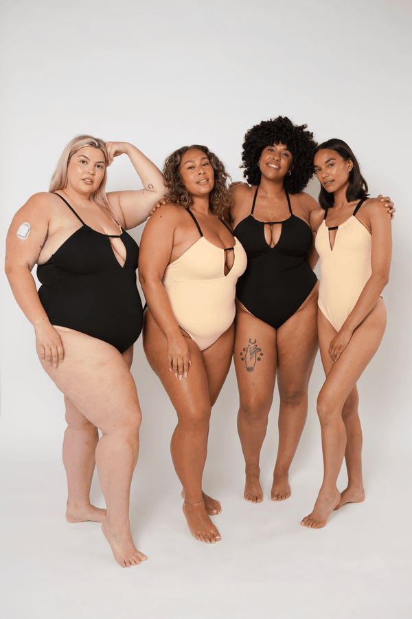 Multi Tie Reversible One Piece In Peach Nights - Manners London