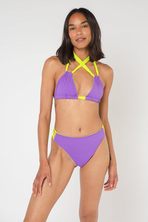 Multi Tie Reversible Top In Grape And Apple Sours - Manners London