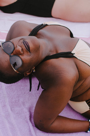 Multi Tie Reversible Top in Peach Nights - Manners London