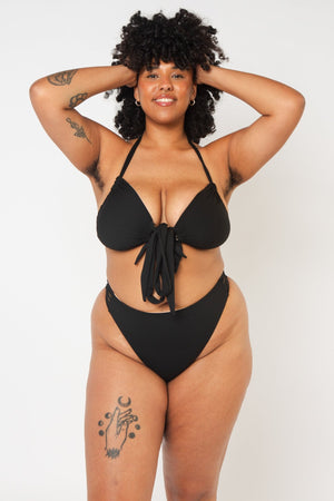 Multi Tie Reversible Top in Peach Nights - Manners London