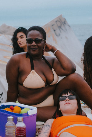 Multi Tie Reversible Top in Peach Nights - Manners London