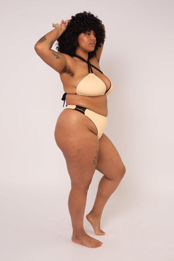 Multi Tie Reversible Top in Peach Nights - Manners London