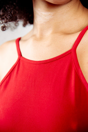 Nata Pencil Dress in Pomegranate Red - Manners London