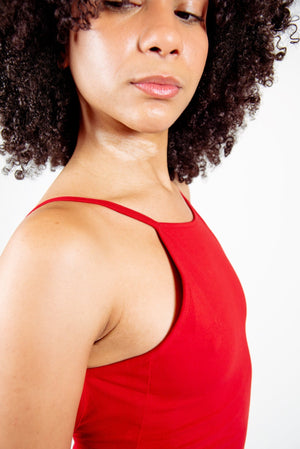 Nata Pencil Dress in Pomegranate Red - Manners London