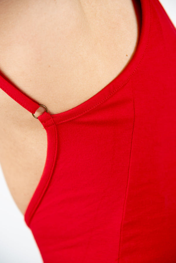 Nata Pencil Dress in Pomegranate Red - Manners London