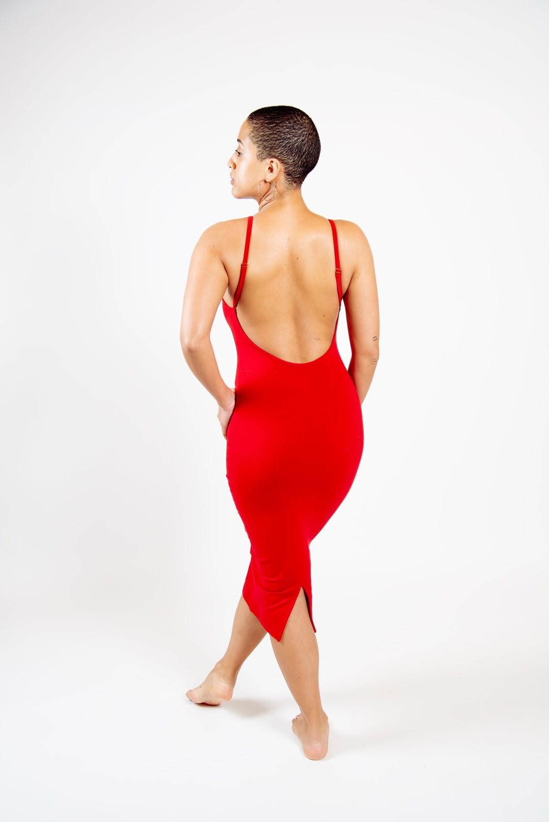Nata Pencil Dress in Pomegranate Red - Manners London