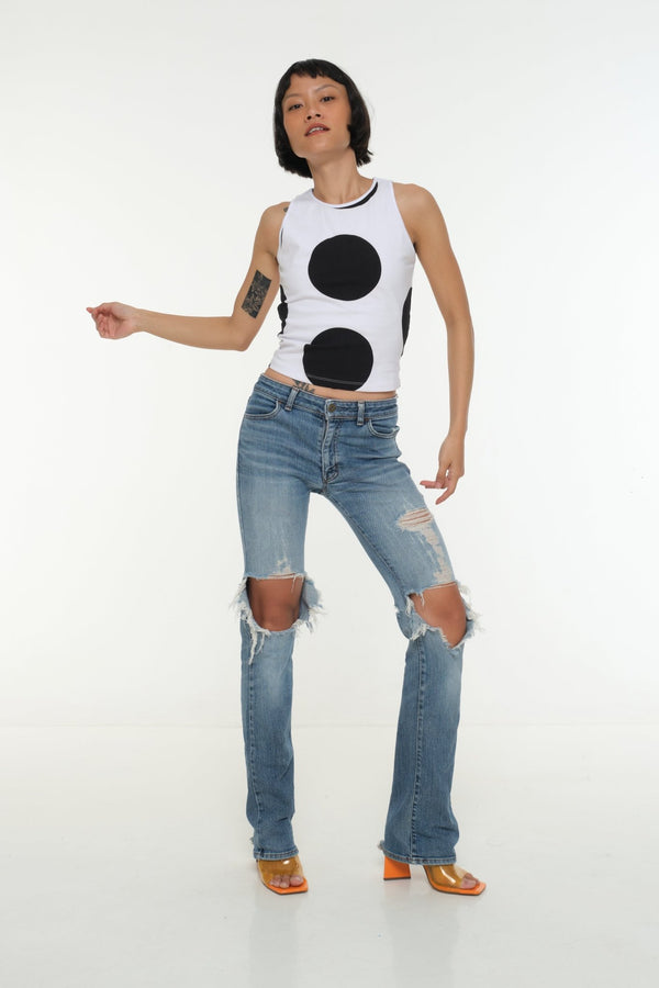 NEW IZA MID CROP 3 PACK in Cafè, Polka dot and Black - Manners London