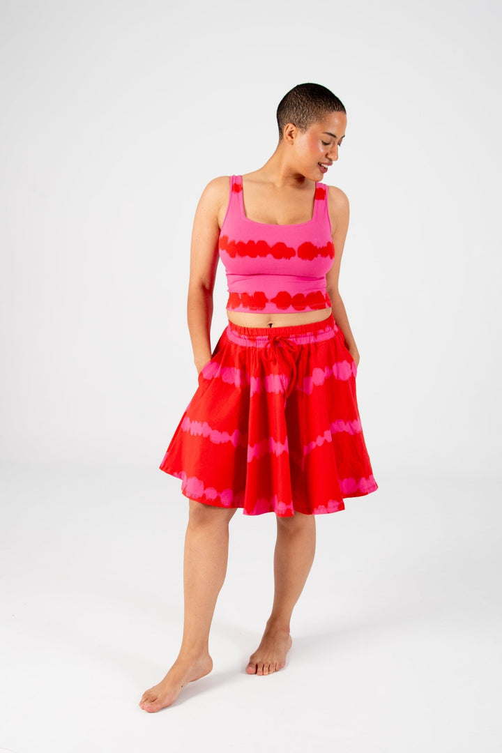 New Square Neck Crop Vest in Blot Pink - Manners London
