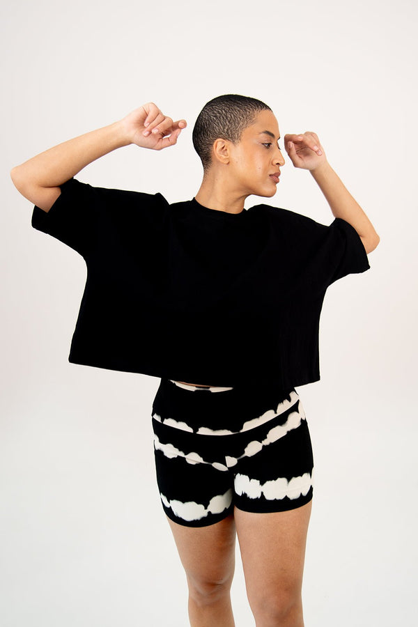 Oversize Crop Tee In Black - Manners London