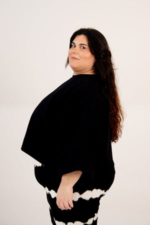 Oversize Crop Tee In Black - Manners London