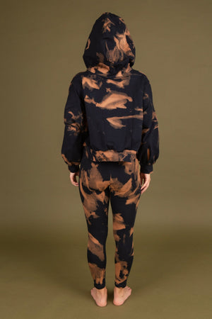 Oversized Cropped Hoodie in Acid Wash - Manners London